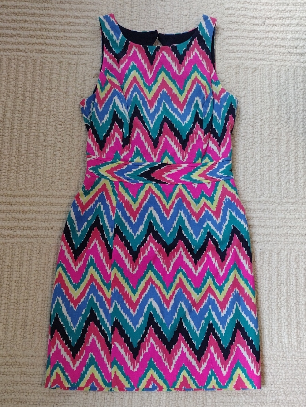 Lilly Pulitzer Navy, Pink, Teal & White Printed Dress